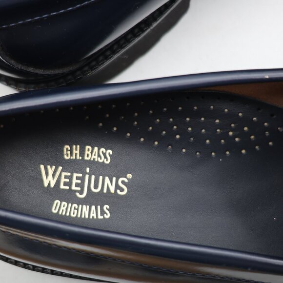 GH Bass Weejuns Larson Men's Size 9.5 D Penny Loafer Navy Leather Slip On - Picture 10 of 10